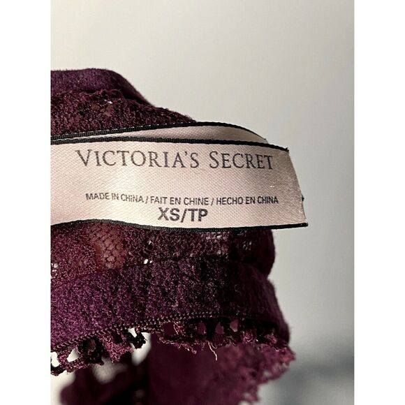 VS Lace Bralette X Smaill Pullover Racer Back Burgundy Lined Cup - Picture 3 of 10
